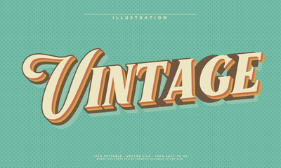 Obraz premium Vintage-style editable text effect. Easily customize colors, textures, and details to create stunning retro visuals.