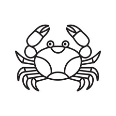 Vector illustration of Cartoon crab Coloring book