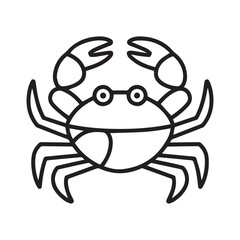 Vector illustration of Cartoon crab Coloring book