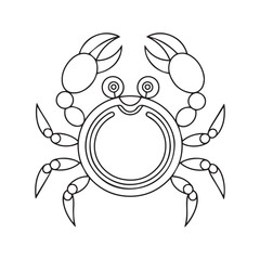 Fototapeta premium Vector illustration of Cartoon crab Coloring book