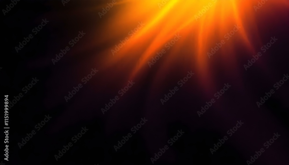 Poster Grainy gradient background brown abstract glowing color wave black backdrop, noise texture banner poster header design. Dark grainy texture background yellow orange glowing abstract color gradient