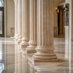 Elegant marble pillars showcasing classical architectural beauty, with intricate details and a refined finish that adds a touch of grandeur to any space.