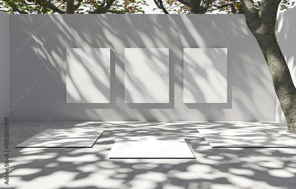 Poster mock-up of corporate identity stationery, isolated on a modern style background. 3d rendering for br