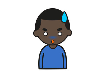 ショックをうける若い黒人男性