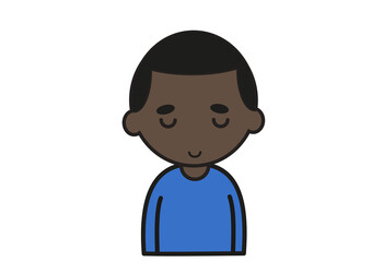 安心した表情の若い黒人男性