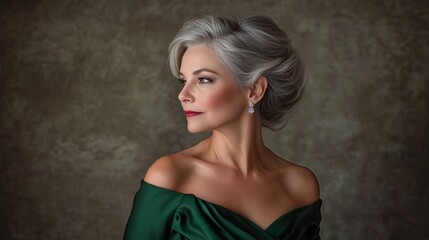 Naklejka premium Holiday hairstyle for an older woman