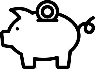 Piggybank Saving Line Icon