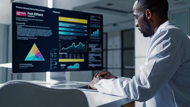 Medical team analyzes patient data in modern healthcare facility during a surgical procedure preparation