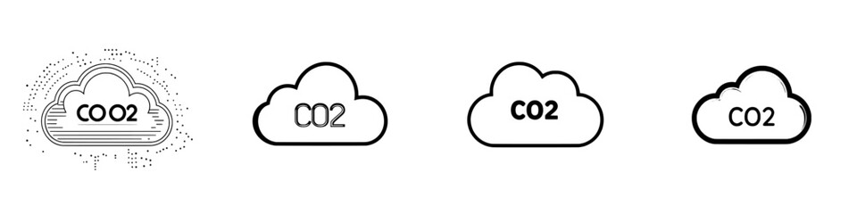 Modern design carbon dioxide alarm line with a CO2 sensor icon.