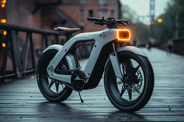Obraz premium Electric E-Bikes, Bicycle Sleek Minimalist Design