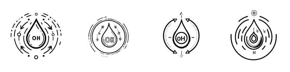 Diagram depicting water electrolysis, highlighting the separation of hydrogen and oxygen with an energy symbol.