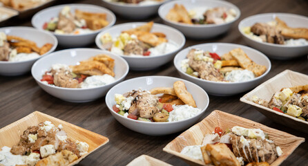 Nutritious Salads in rustic bowls