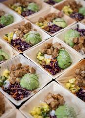 Nutritious Salads in rustic bowls