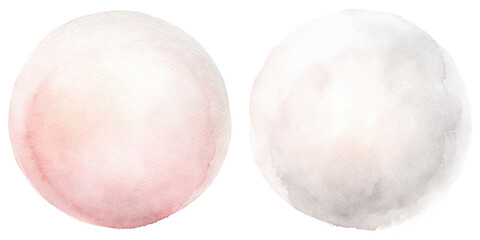 Delicate pink and white watercolor circles, ideal for soft and elegant designs.