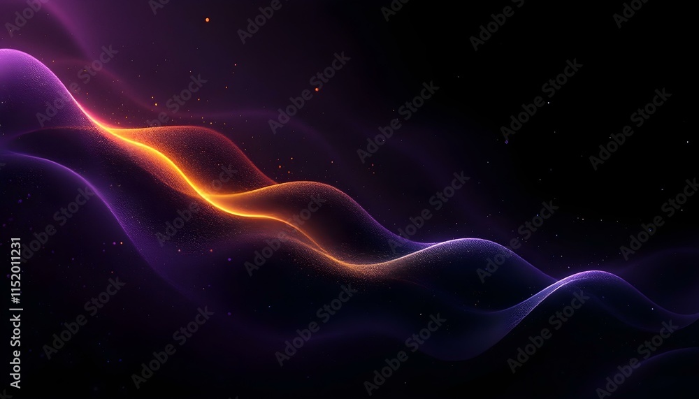 Poster grainy gradient background purple pink abstract glowing color wave black dark backdrop. abstract gra
