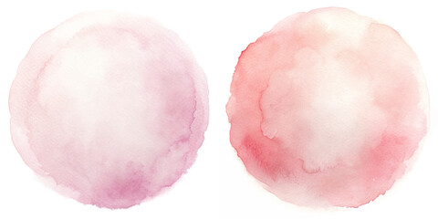 Soft pink and white watercolor circles evoke a gentle and romantic artistic ambiance.