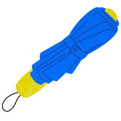 Folded Umbrella Accessory Vector Illustration On white background.