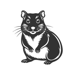 Adorable Hamster Sitting Upright Vector Illustration

