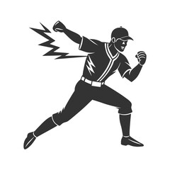 Dynamic Baseball Player Vector Illustration

