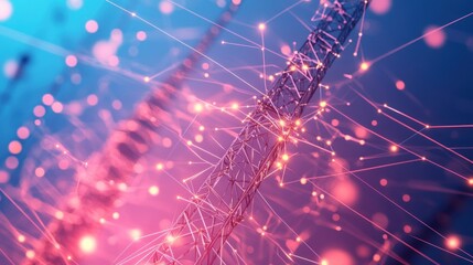 Telecommunication Tower Network: Visualization of Digital Connections and Data Flow in Modern Communication Infrastructure