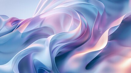 Obraz premium Abstract soft pastel waves blend in dreamy, flowing motion with gentle color transitions.