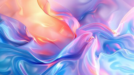 Obraz premium Abstract soft pastel waves blend in dreamy, flowing motion with gentle color transitions.