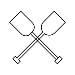  of boat oars. White background with shadow design. Vector illustration