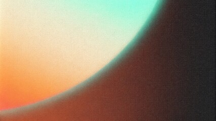 Grainy teal orange dark gradient wave background abstract vibrant retro style noise texture banner design copy space. Vibrant retro wave banner. Teal, orange, dark gradient noise texture
