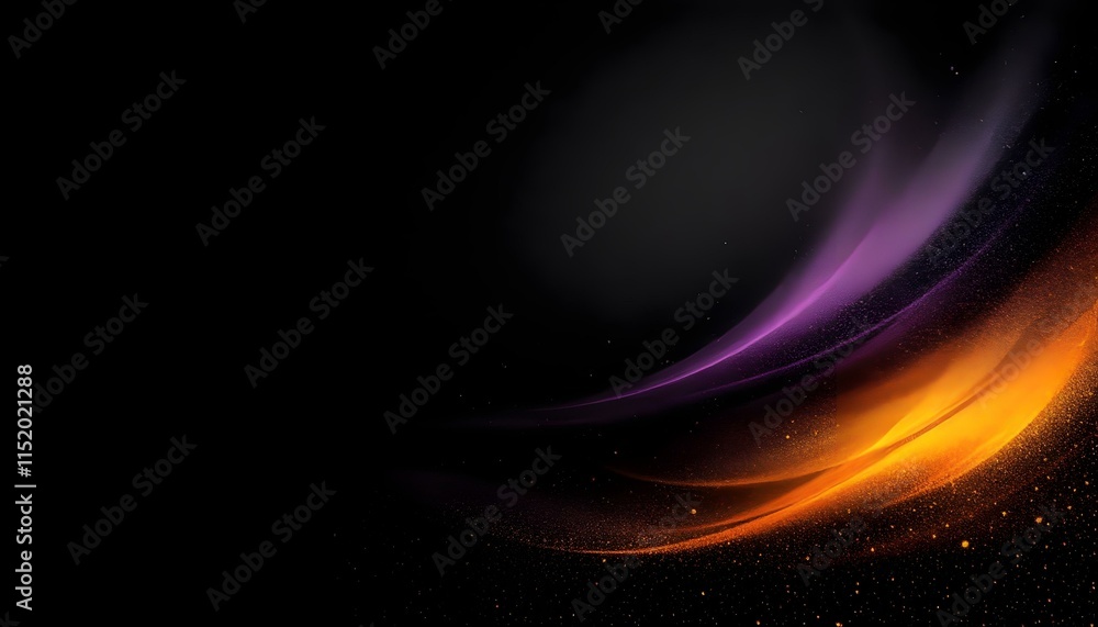 Poster grainy texture background, black gray orange white abstract color wave, noisy dark banner poster hea