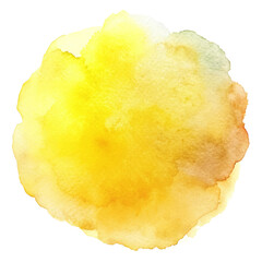 Bright yellow watercolor splash creating a warm and cheerful ambiance.