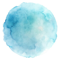 Light turquoise watercolor circle radiating calmness and artistic inspiration.