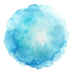 Light blue watercolor orb radiating calmness and artistic elegance.