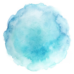 Gentle turquoise watercolor circle evoking tranquility and artistic flair.