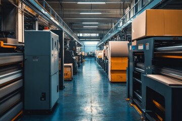Industrial workspace with machinery and metal equipment
