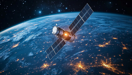 Naklejka premium satellite providing communication service