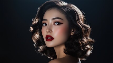 Fototapeta premium Holiday hairstyle for Azian women