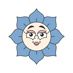 Pretty beautiful daisy flower character