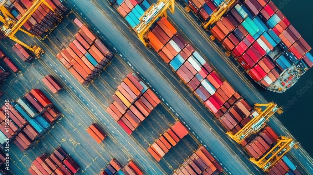 Poster global trade revolution, exploring blockchain's role in enhancing transaction speed and security acr