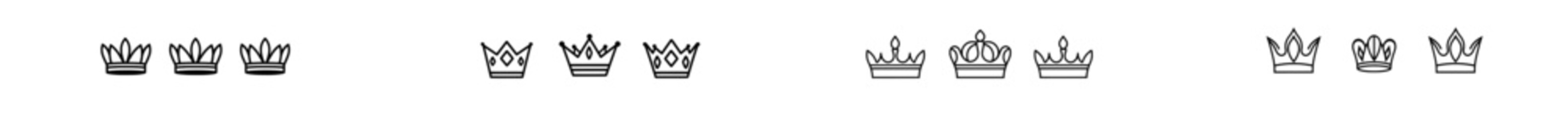 Naklejka premium Contemporary hand-drawn crown. Antique engraved collection sketch illustration.