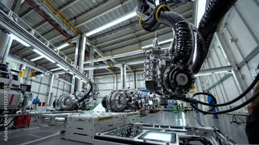 Poster Advanced robotics enhance manufacturing efficiency in high-tech facility