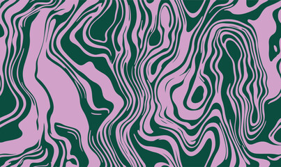 Fototapeta premium Monochrome marble vector texture. Abstract liquid wavy background. Optical illusion motion striped 3d effect. Green wavy background 