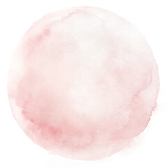 Soft pink watercolor circle with gentle textures, perfect for minimalistic and serene artistic designs.