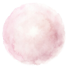 Soft pink watercolor circle with gentle gradients, perfect for backgrounds and artistic designs.