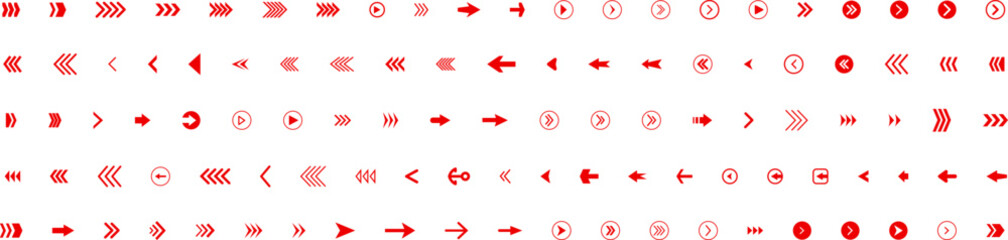 Arrow icon . Mega set of vector arrows. Sideways set. Design elements for your web, app, presentations, etc. Striped direction. Vector illustration.