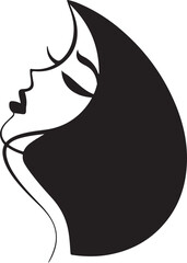 Woman's face. Beautiful female face silhouette in profile. Isolated vector illustration on white background.