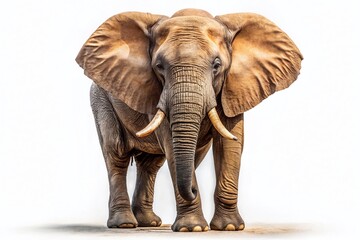 Fototapeta premium African Elephant Isolated on White Background - Food Photography Style