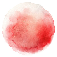 Bold red watercolor circle with soft edges, ideal for striking backgrounds and artistic designs.