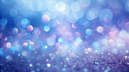 Misty Blue Background with Purple Bokeh Spots. Perfect for: Winter holidays, relaxation retreats, meditation events
