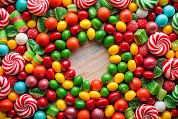 Fototapeta premium Christmas Candies, AI Art, Festive Treats