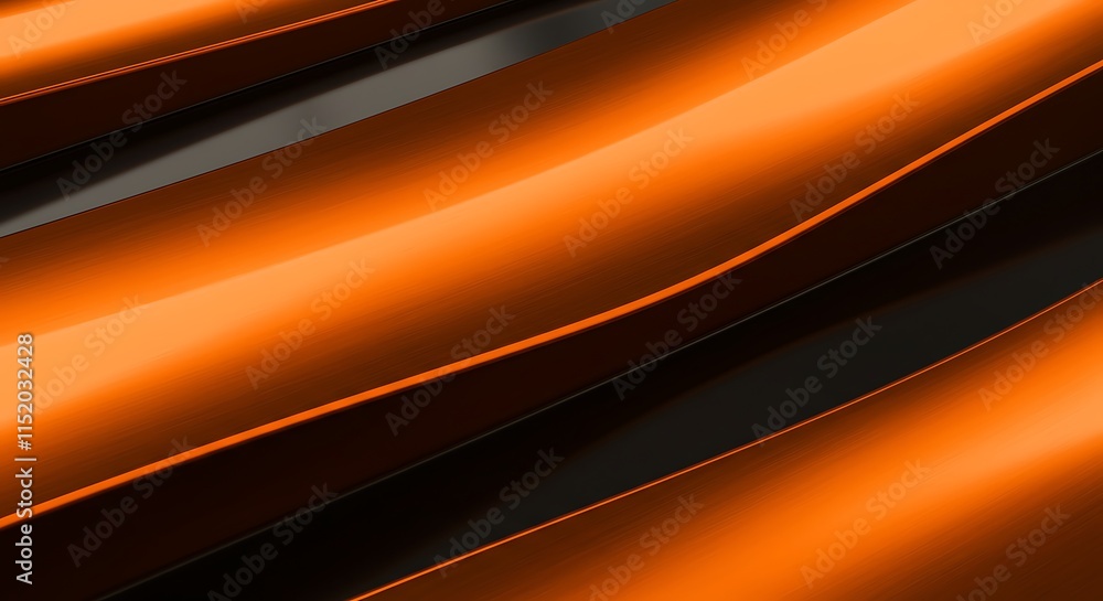 Aufkleber orange and black metallic abstract design. smooth texture with flowing lines and layers. gradient ef